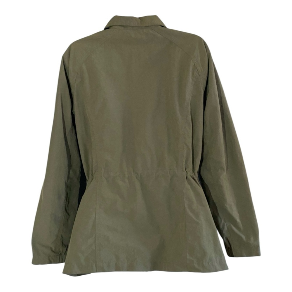Eddie Bauer Olive Green Utility Field Jacket M Cinch Waist Travel Lightweight - Picture 6 of 12